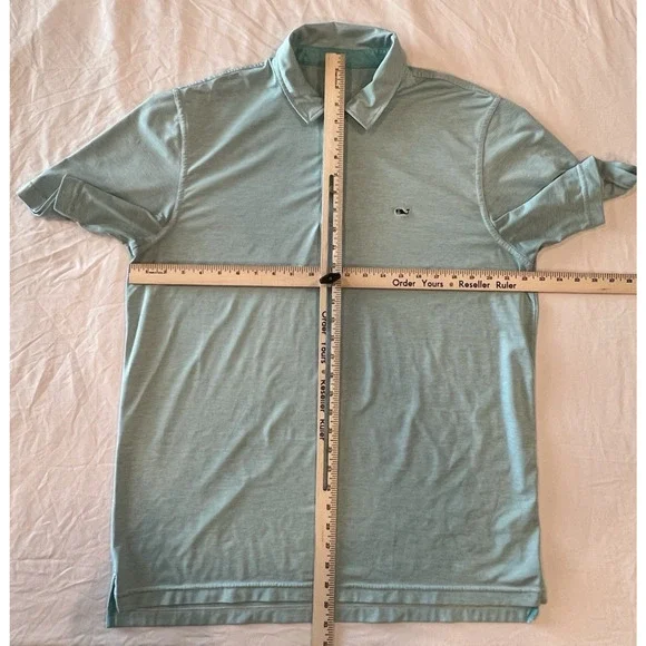 VINEYARD VINES LG Set of 2- Performance Polo Shirts Mens Blue Green Stripe Whale - Picture 13 of 15